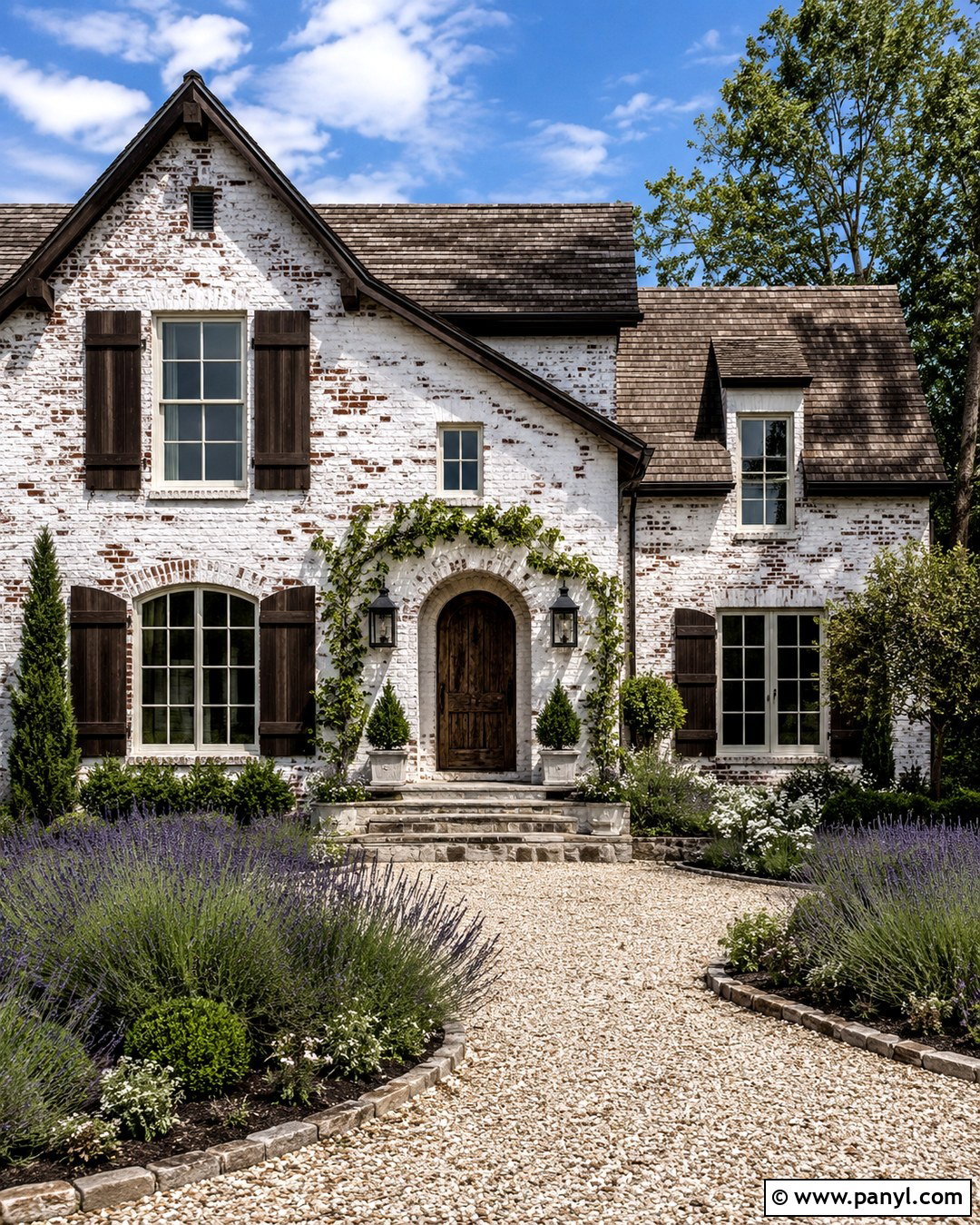 White German Smear Brick Exterior - 20 Red Brick Painted White Before And After Ideas
