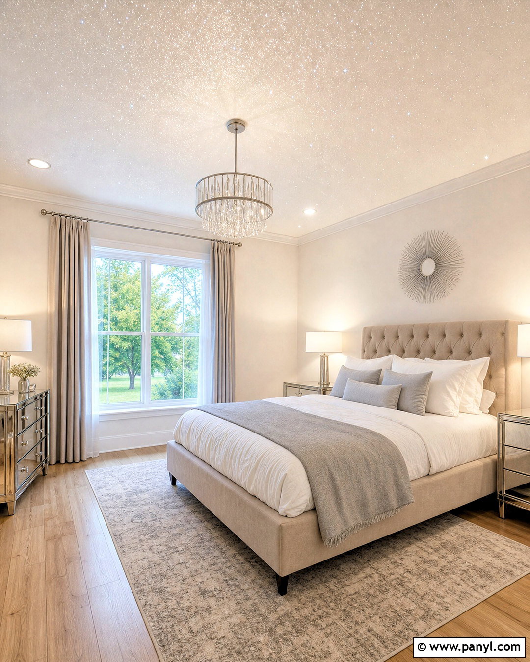 White Glitter Ceiling Bedroom - 20 glitter ceiling ideas
