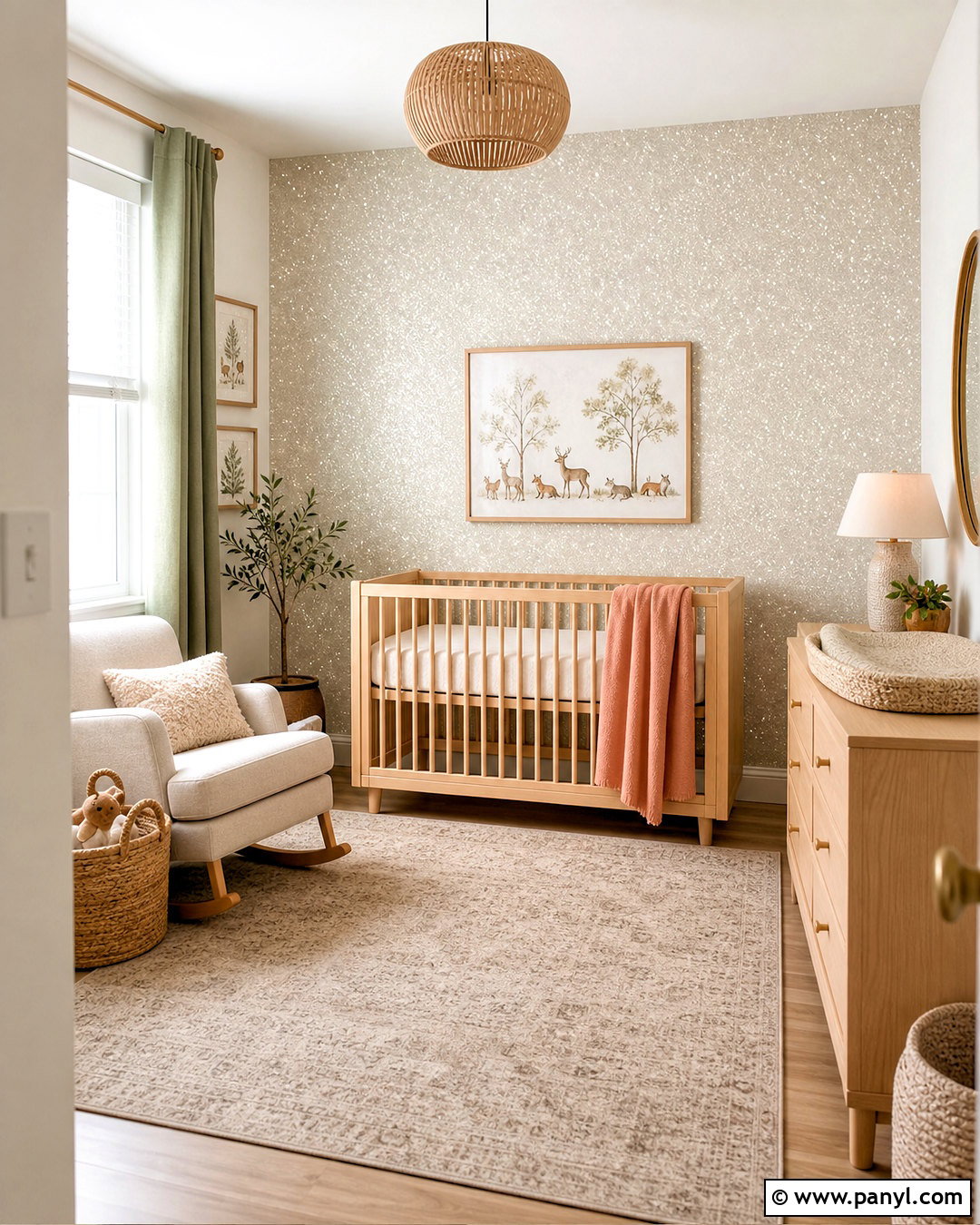 White Glitter Wall Nursery - 20 glitter walls