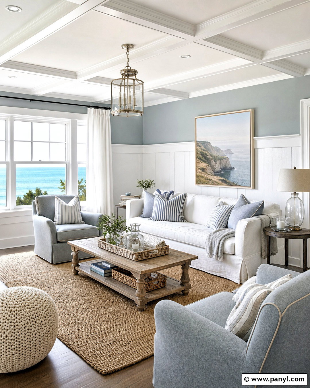White Gray Coastal Interior - 20 white grey paint ideas