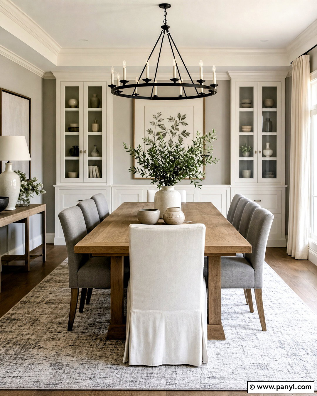 White Gray Dining Room - 20 white grey paint ideas