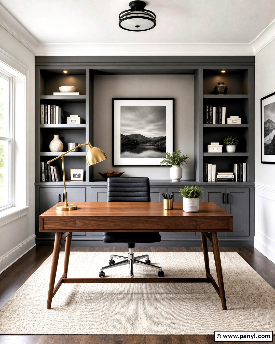 White Gray Home Office - 20 white grey paint ideas