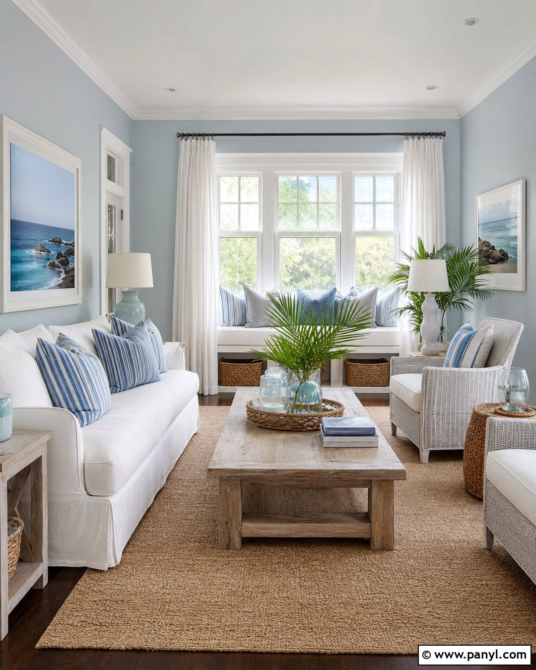White Grey Coastal Living Room Walls - 25 White Grey Walls