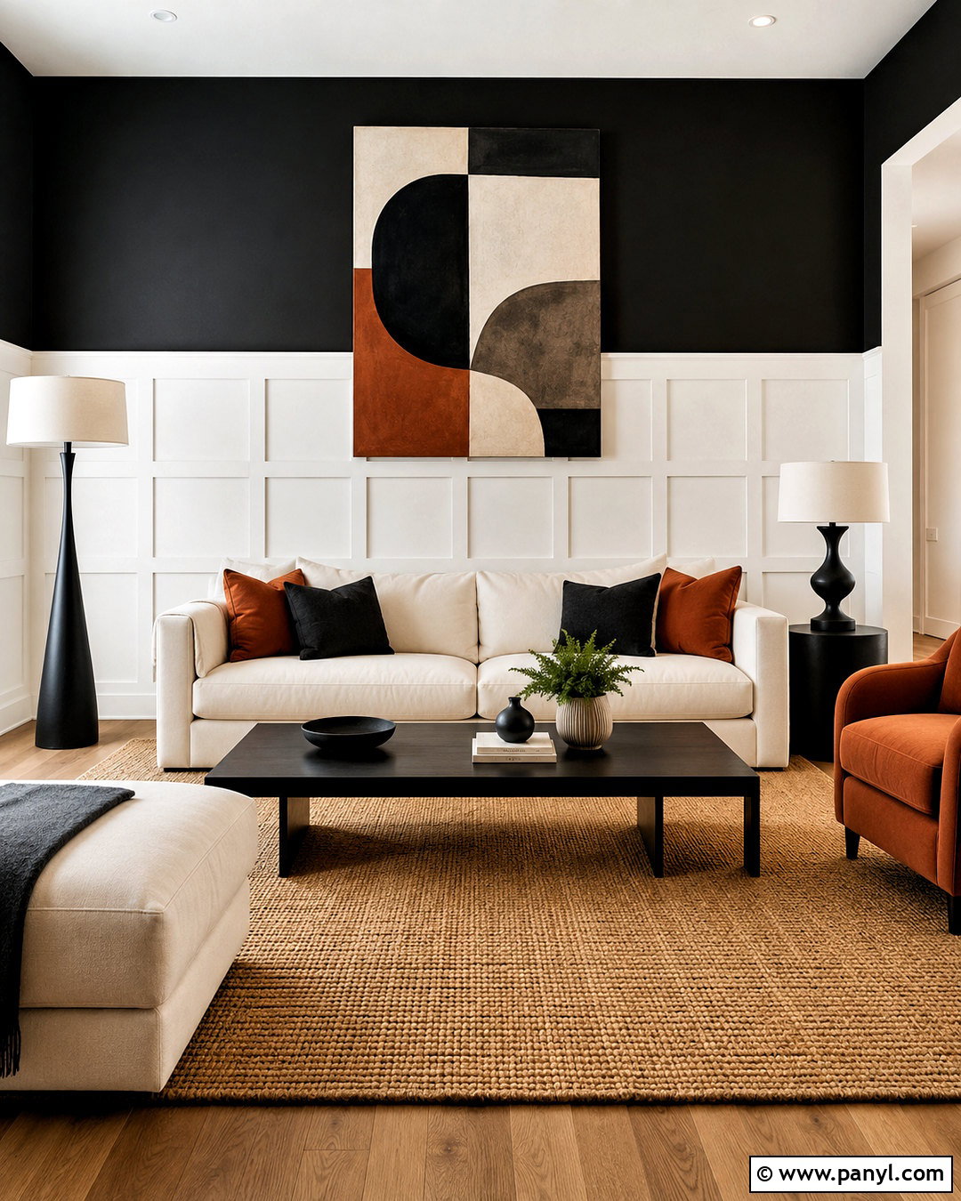 White Grid Board And Batten With Black Wall - 20 White Board And Batten With Black Wall Ideas