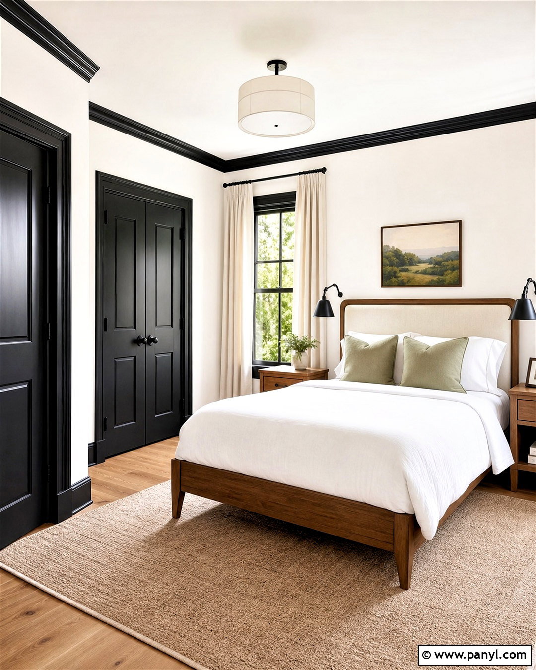 White Guest Room With Black Trim - 20 white room black trim ideas