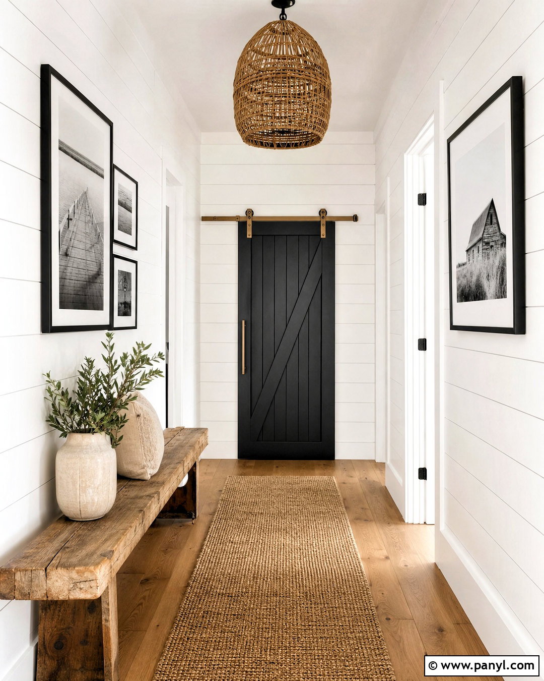 20 White Hallway Black Doors for Striking Modern Contrast