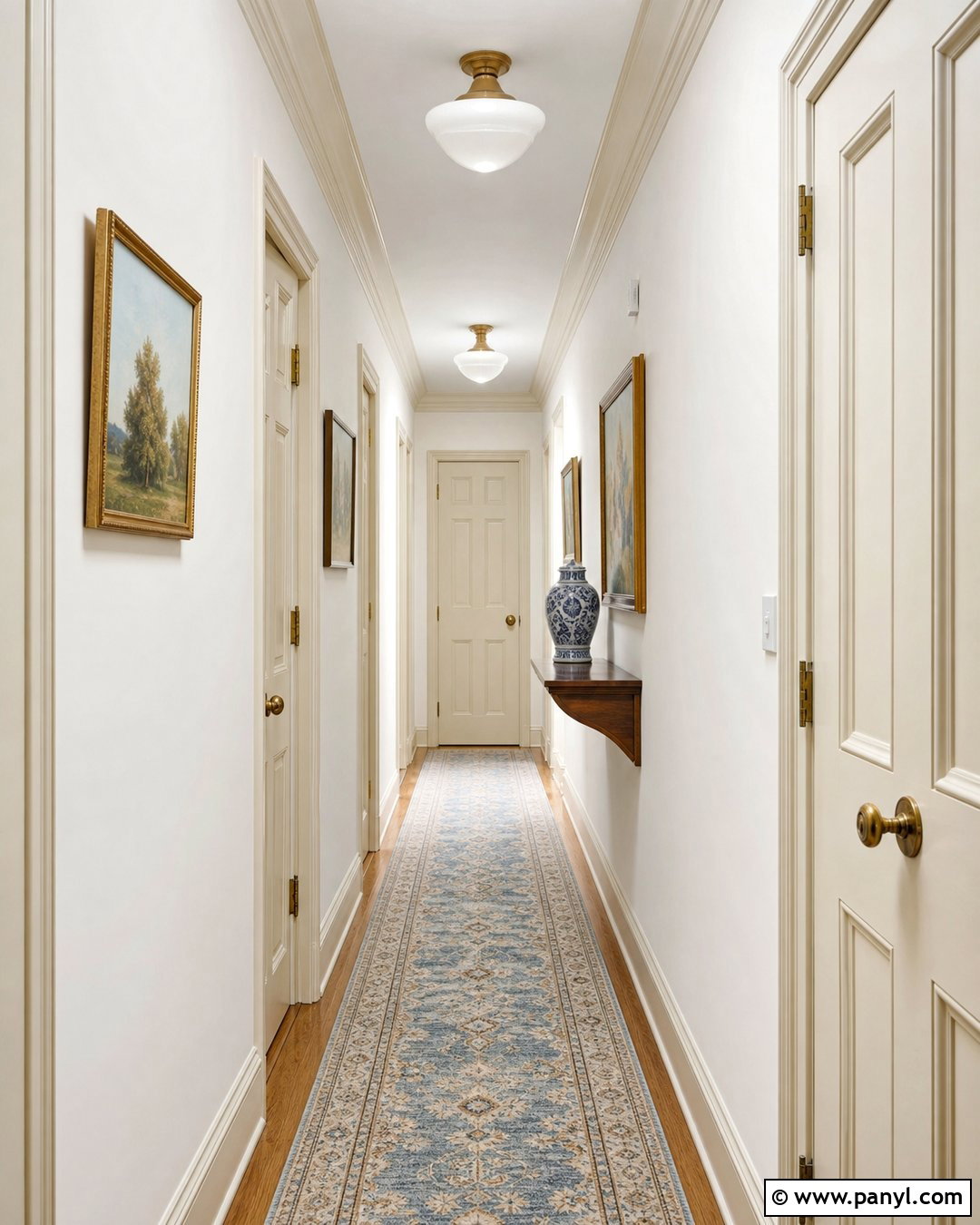 White Hallway With Cream Doors And Trim - 30 white walls with cream trim ideas