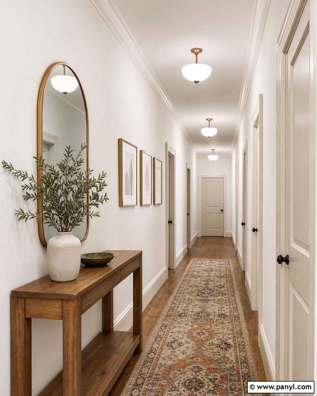 White Hallway With Cream Trim - 30 white walls with cream trim ideas