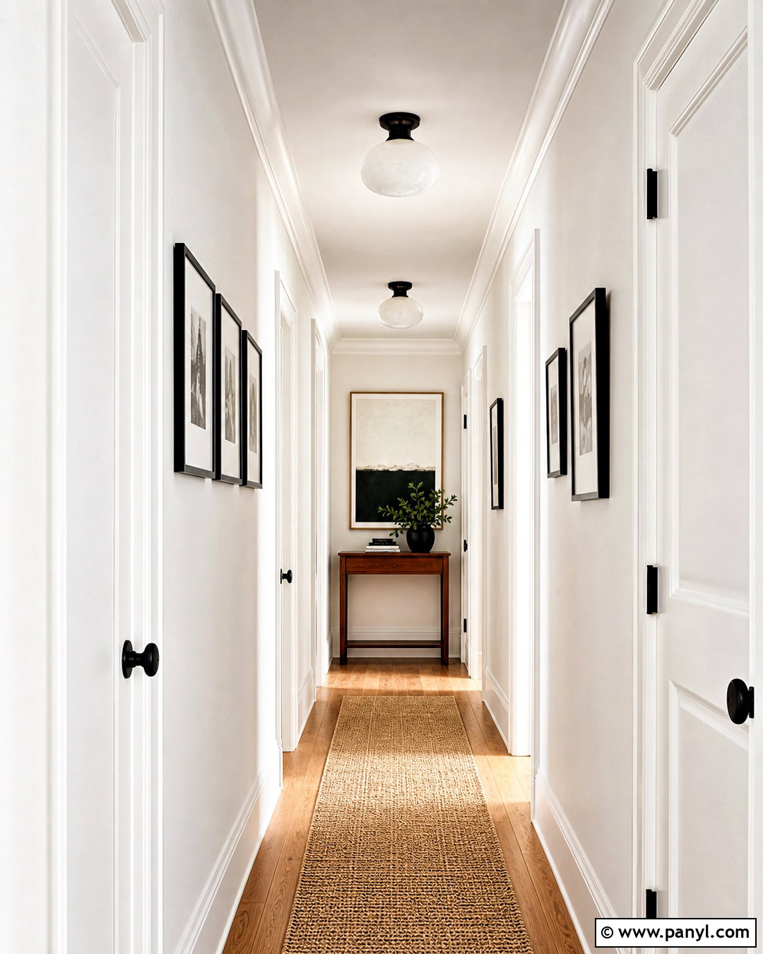 White Hallway With White Trim - 20 white paint with white trim ideas