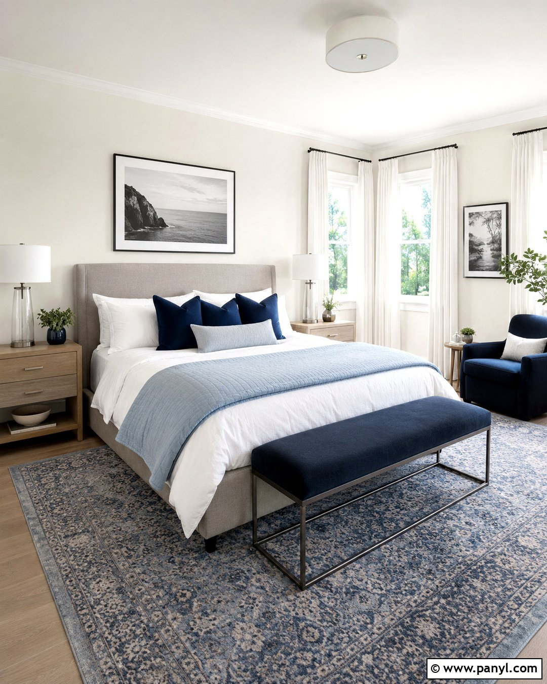 White Heron Guest Bedroom Walls - 20 Benjamin Moore White Walls
