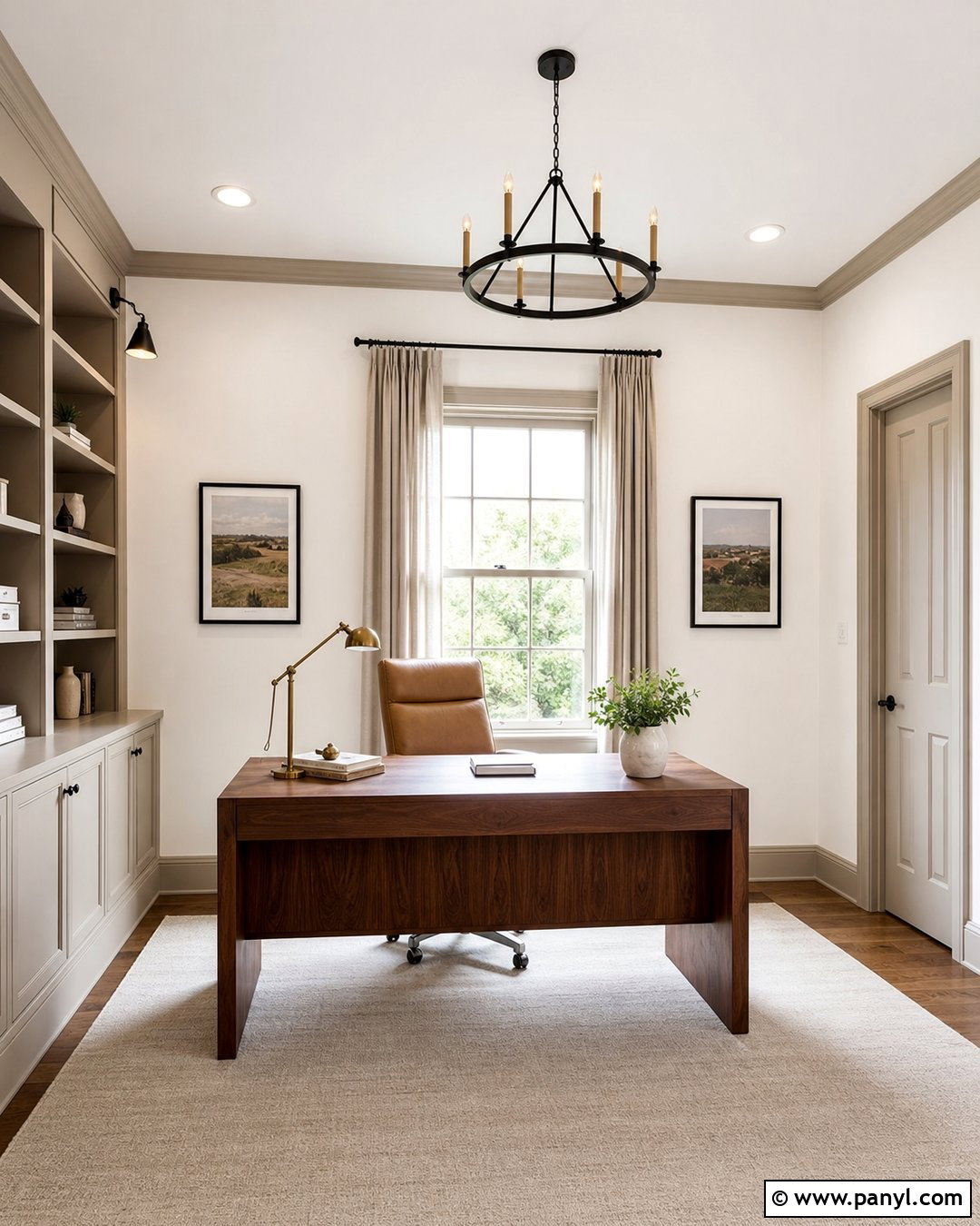 White Home Office With Beige Trim - 25 White Walls With Beige Trim Ideas