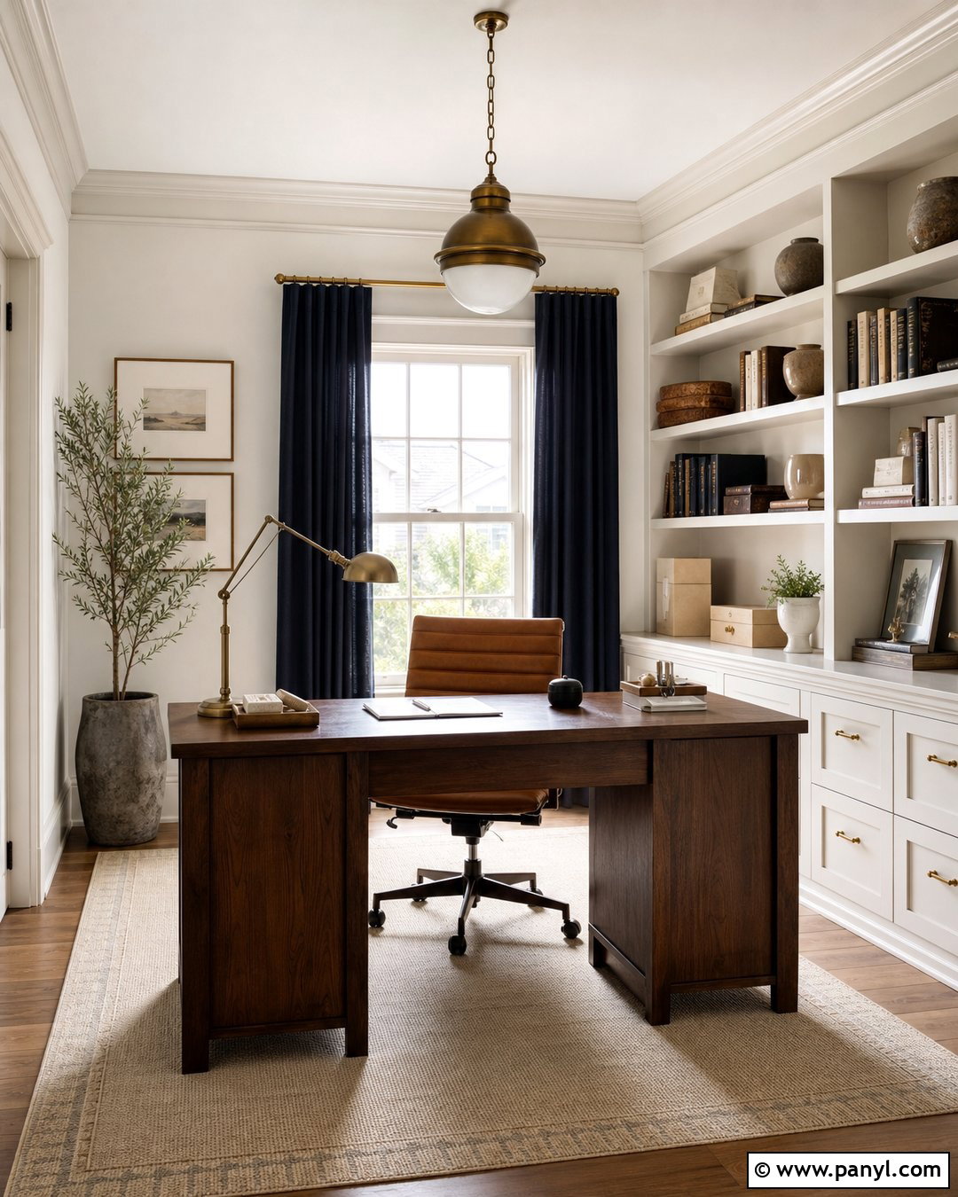 White Home Office With Cream Trim - 30 white walls with cream trim ideas