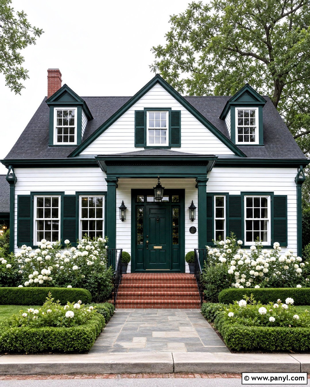 White House With Forest Green Trim - 20 white house green trim ideas