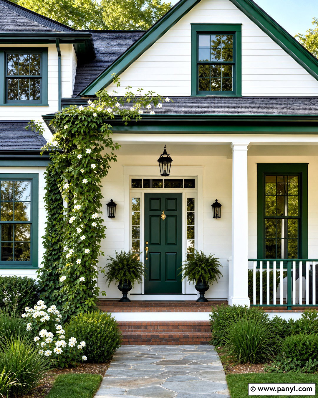 White House With Green Front Door And Trim - 20 white house green trim ideas