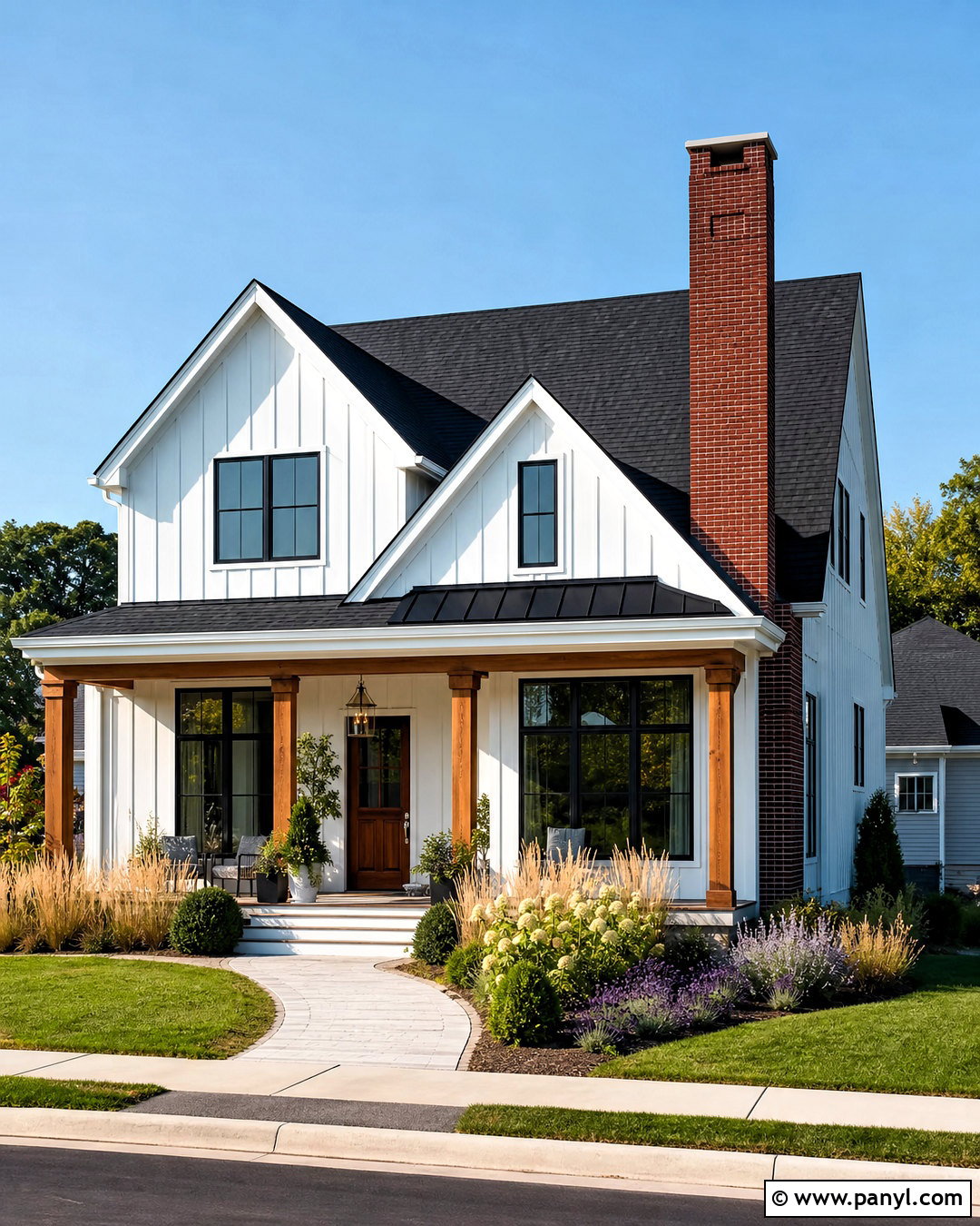 White House With Red Brick Chimney - 20 white house with red brick ideas