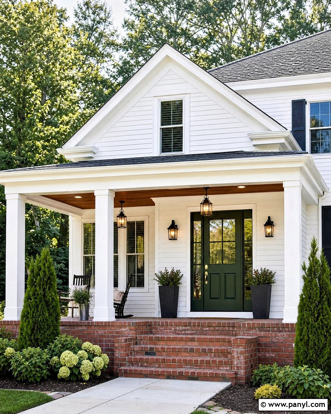 White House With Red Brick Porch - 20 white house with red brick ideas
