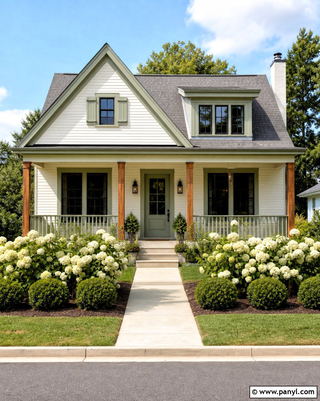 White House With Sage Green Trim - 20 white house green trim ideas