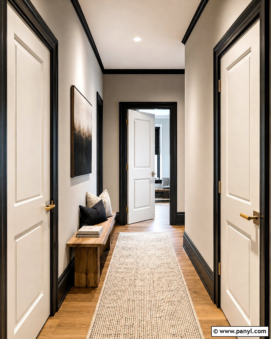 White Interior Doors With Dark Painted Trim - 20 painted interior doors colour schemes