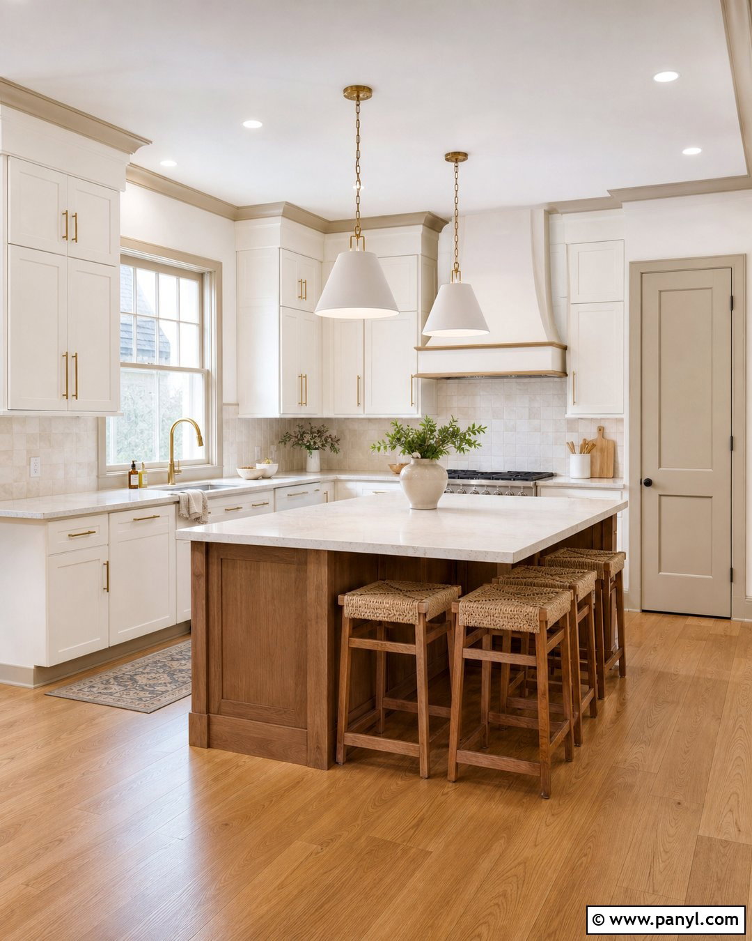 White Kitchen With Beige Trim - 25 White Walls With Beige Trim Ideas