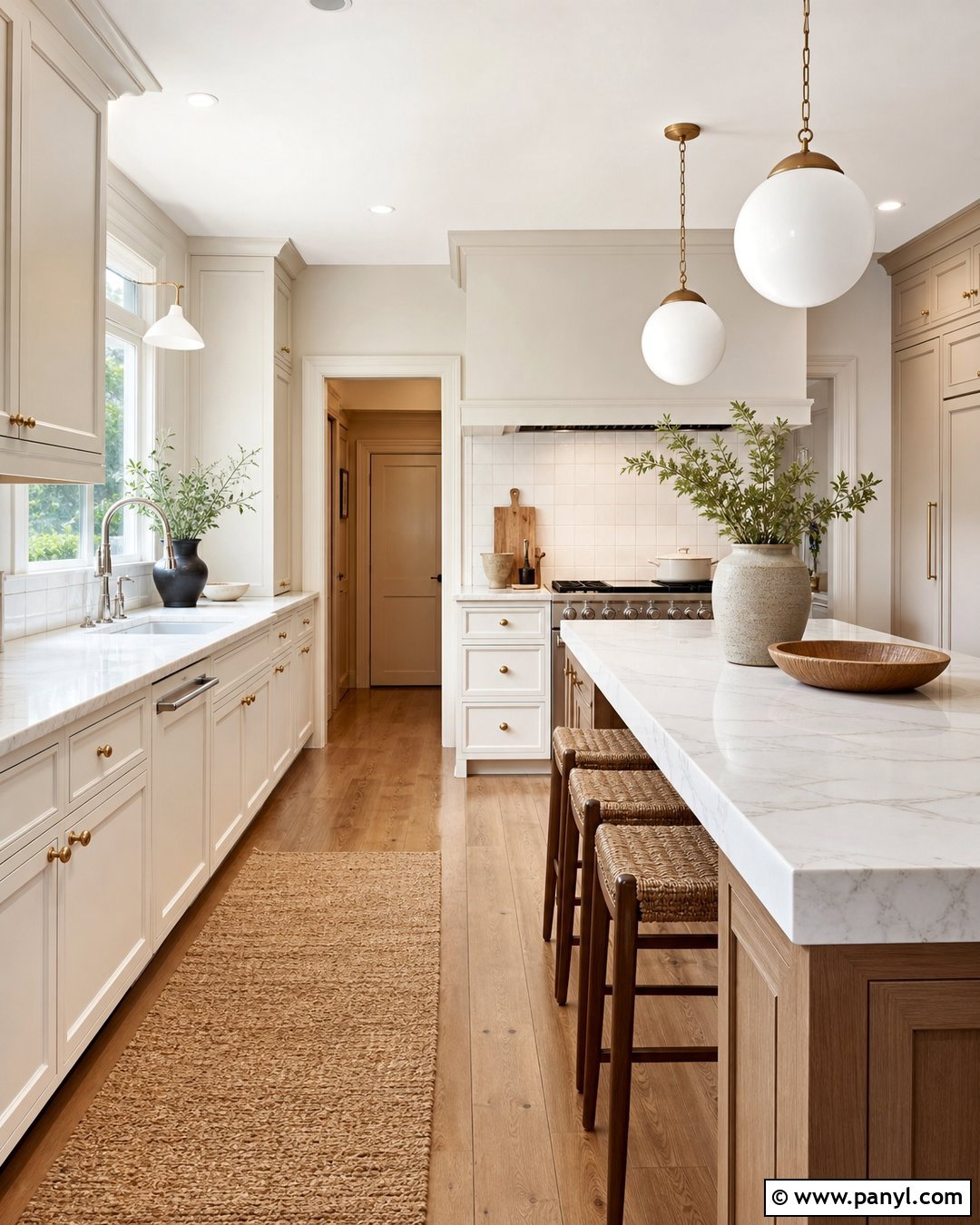 White Kitchen With Cream Cabinets And Trim - 30 white walls with cream trim ideas