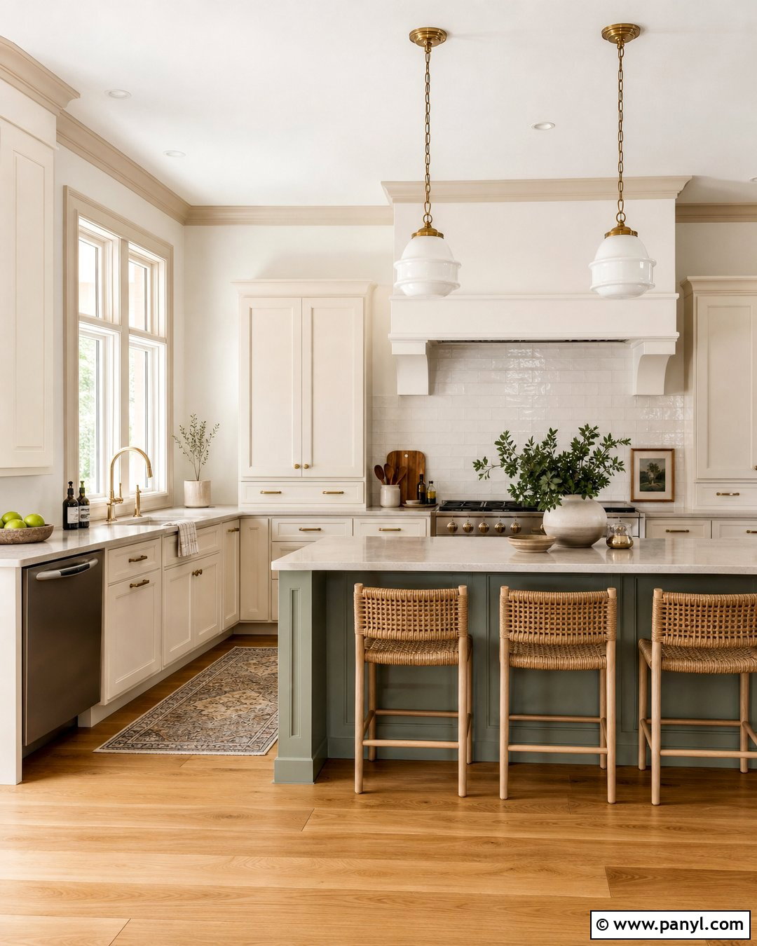 White Kitchen With Cream Trim - 30 white walls with cream trim ideas