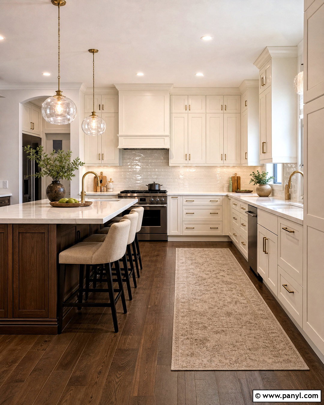 White Kitchen With Dark Wood Floors - 20 dark wood floors white walls