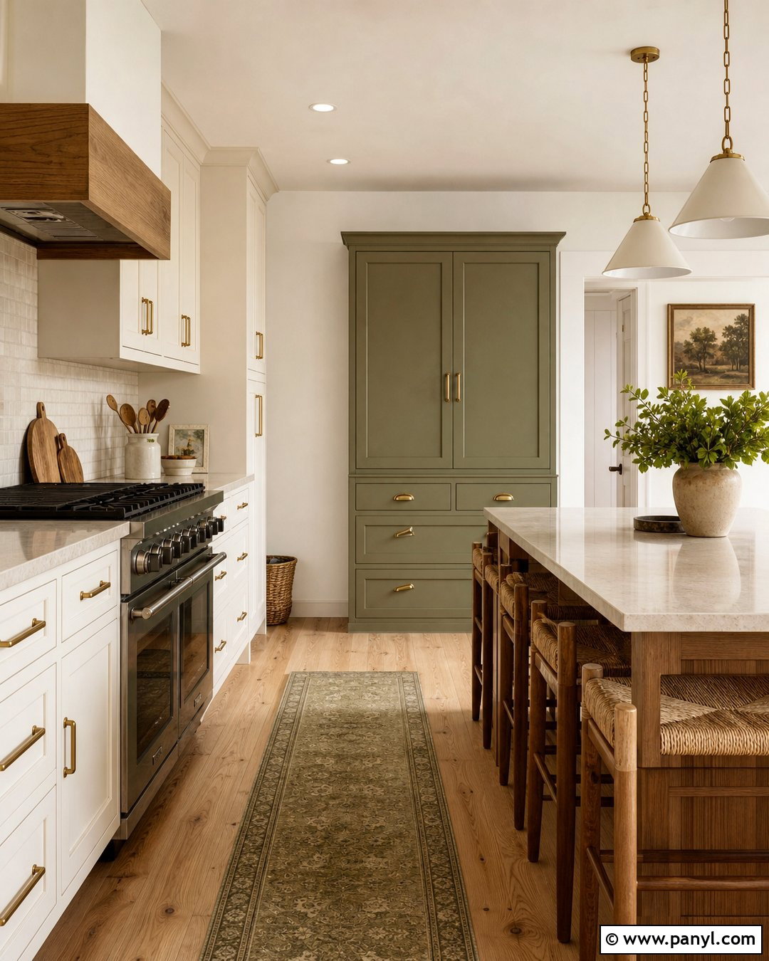 White Kitchen With Freestanding Pantry - 20 Empty Kitchen With White Walls