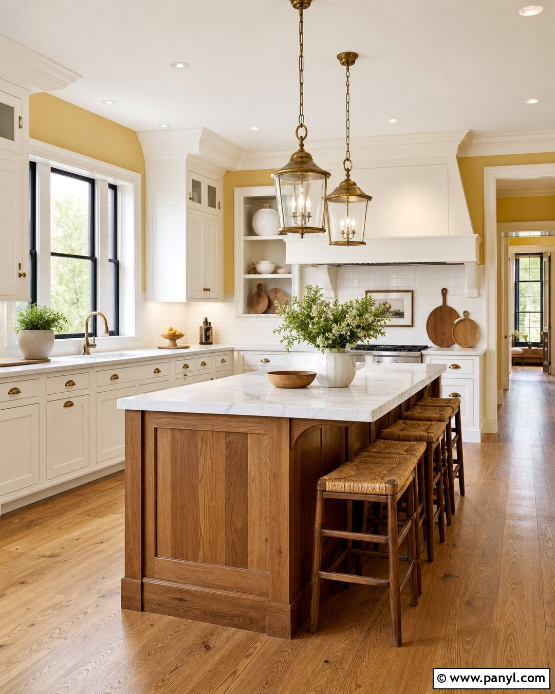 White Kitchen With Golden Yellow Walls - 25 White Kitchen Yellow Walls