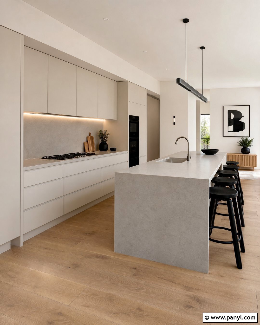 White Kitchen With Minimalist Cabinets - 20 Empty Kitchen With White Walls