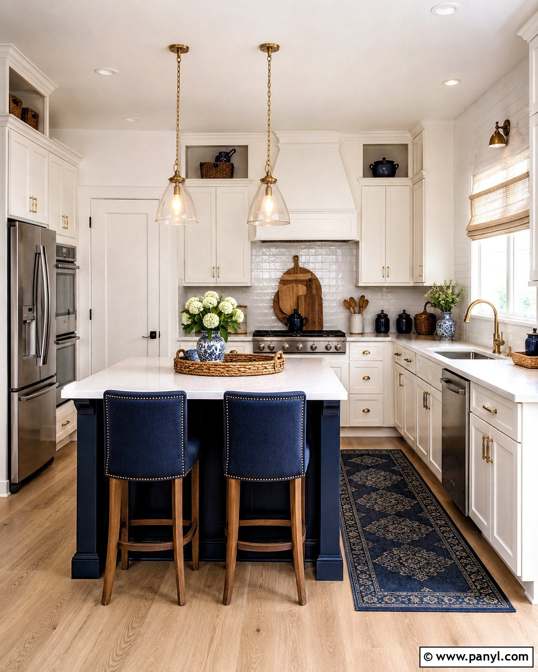 White Kitchen With Navy Blue Decor - 20 navy blue kitchen decor ideas
