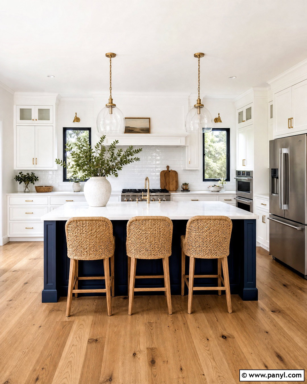 20 White Kitchen With Blue Accents for a Fresh Coastal Look