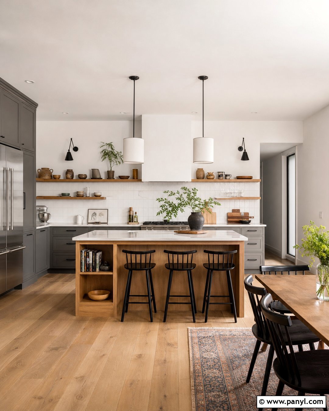 White Kitchen With Open Shelving - 20 Empty Kitchen With White Walls