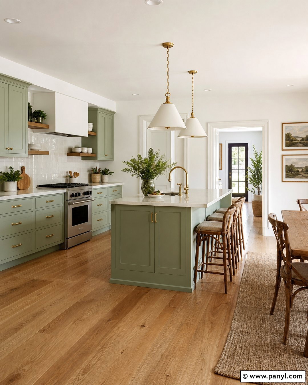 White Kitchen With Sage Green Cabinets - 20 Empty Kitchen With White Walls