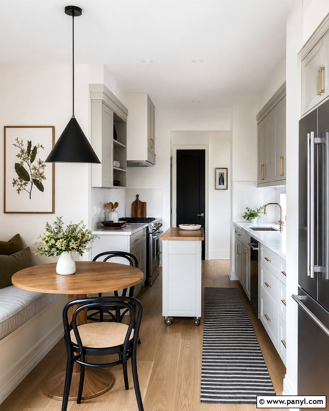 White Kitchen With Small Dining Area - 20 Empty Kitchen With White Walls