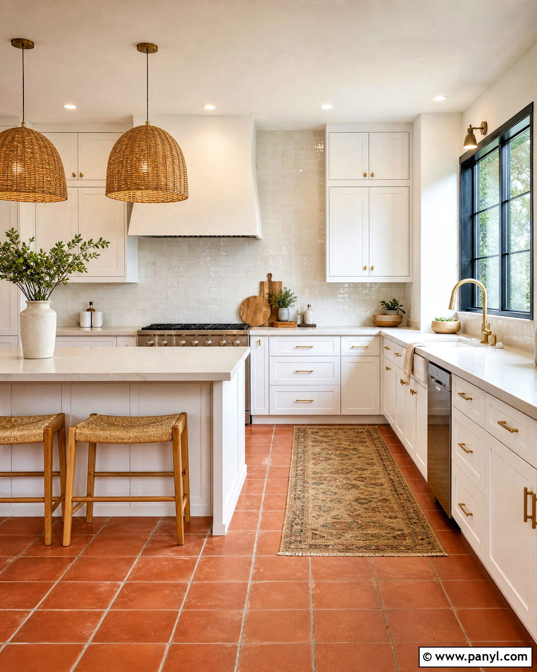 White Kitchen With Terra Cotta Tile Floor - 20 kitchen with terra cotta tile floor ideas