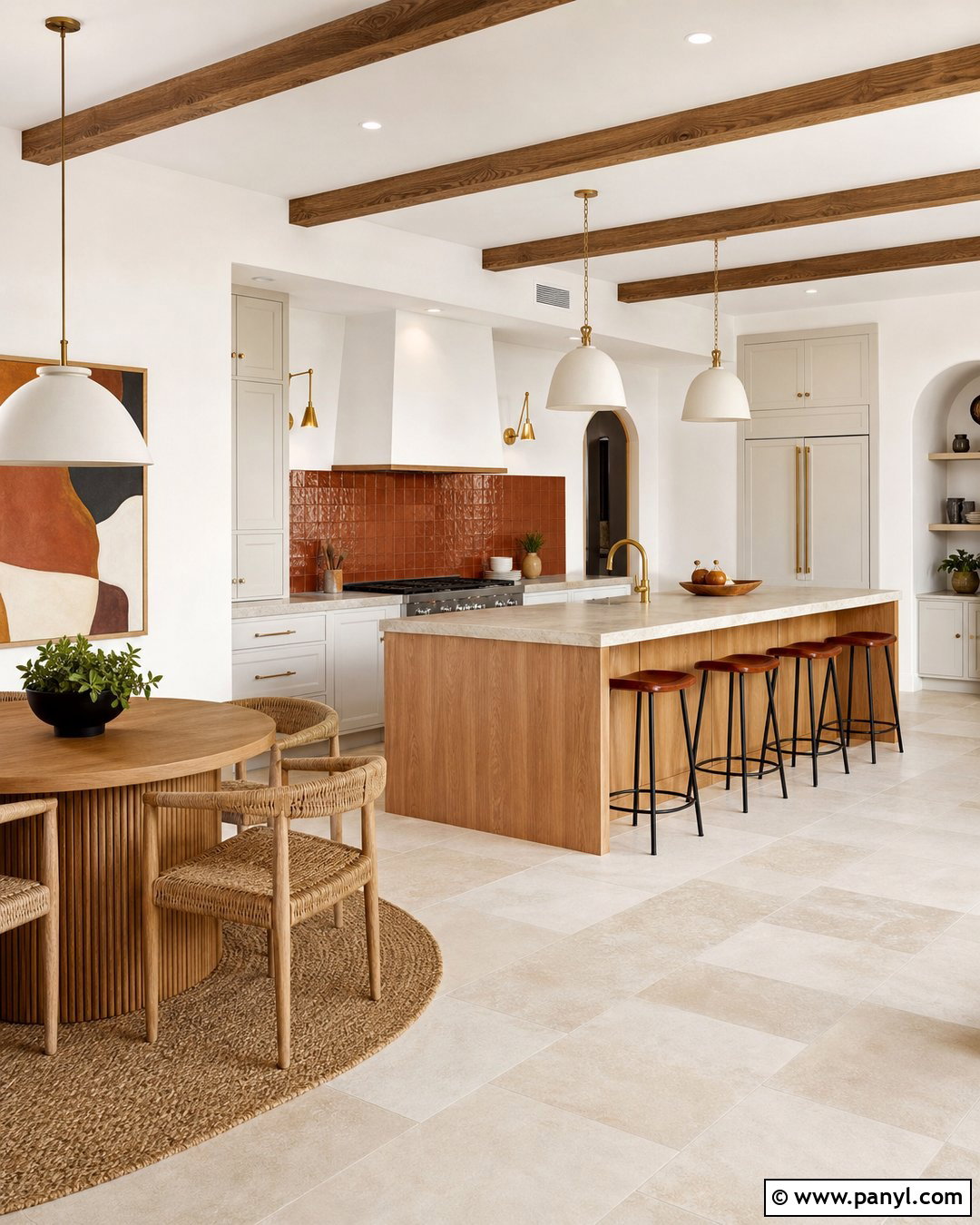 White Kitchen With Terracotta Accents - 20 Empty Kitchen With White Walls