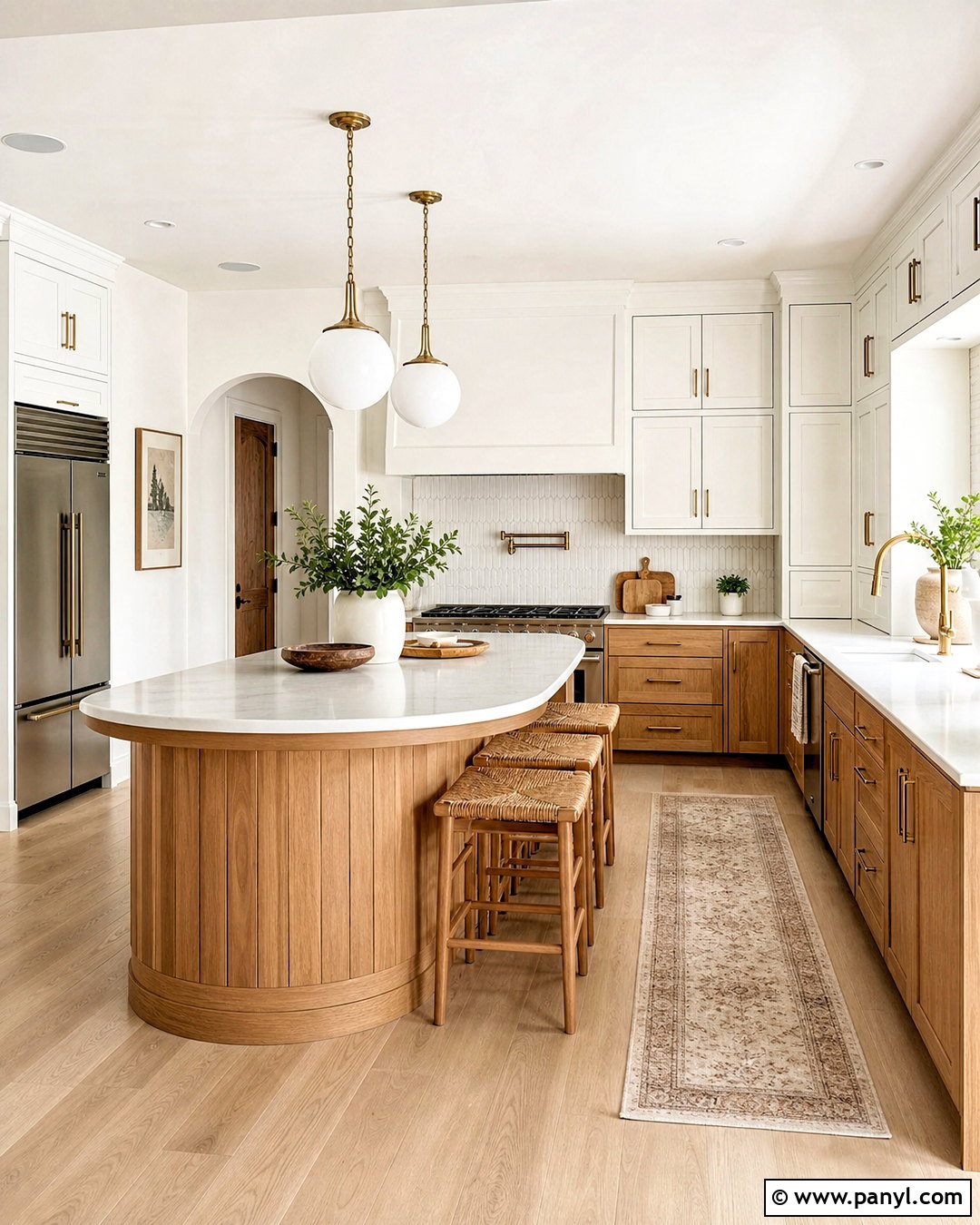 White Kitchen With Wood Cabinets - 20 white interior design ideas