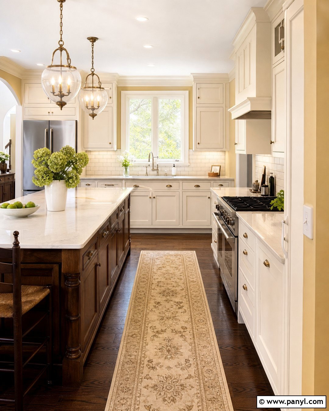 White Kitchen With Yellow Walls And Dark Wood Floor - 25 White Kitchen Yellow Walls