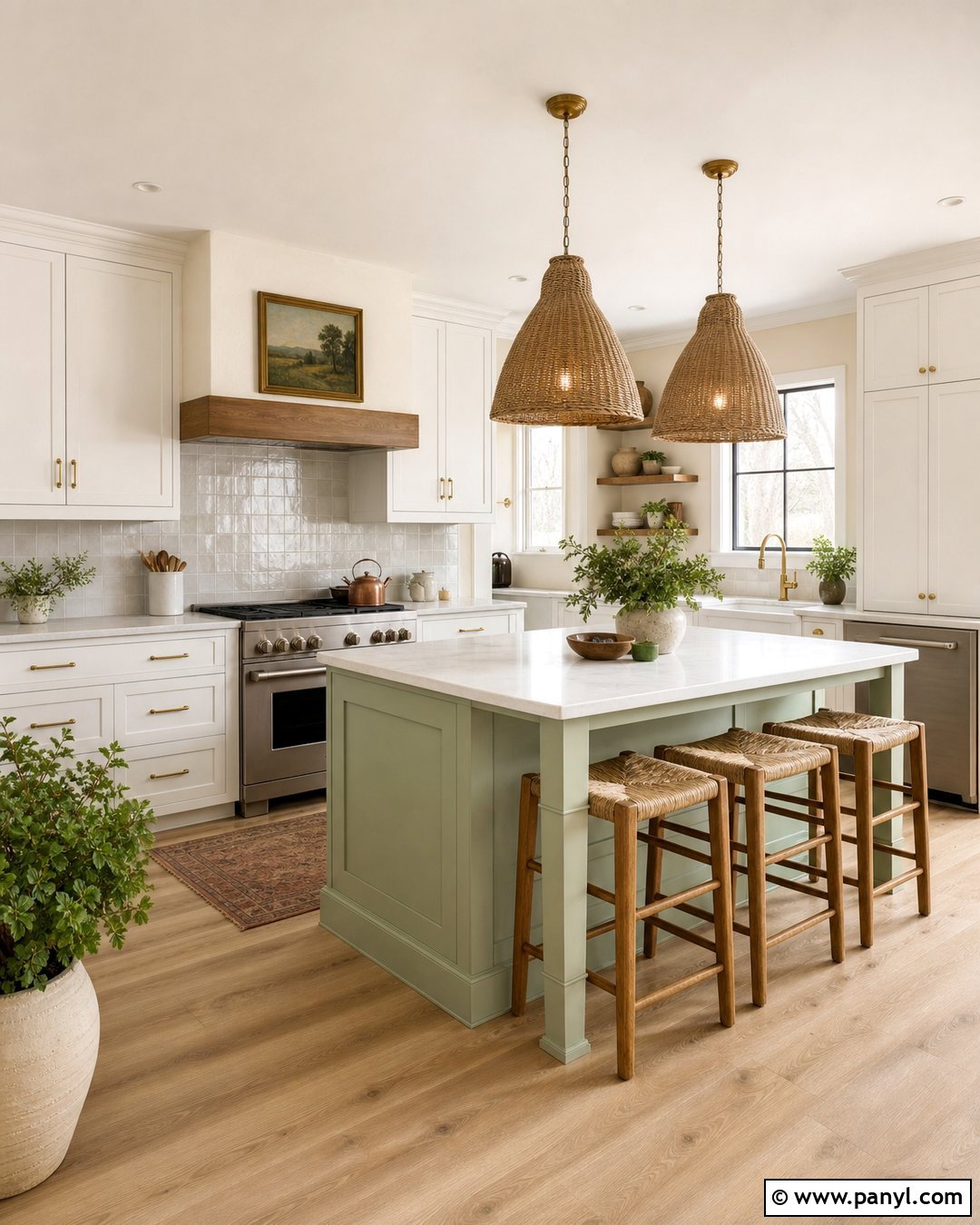 White Kitchen With Yellow Walls And Green Accents - 25 White Kitchen Yellow Walls