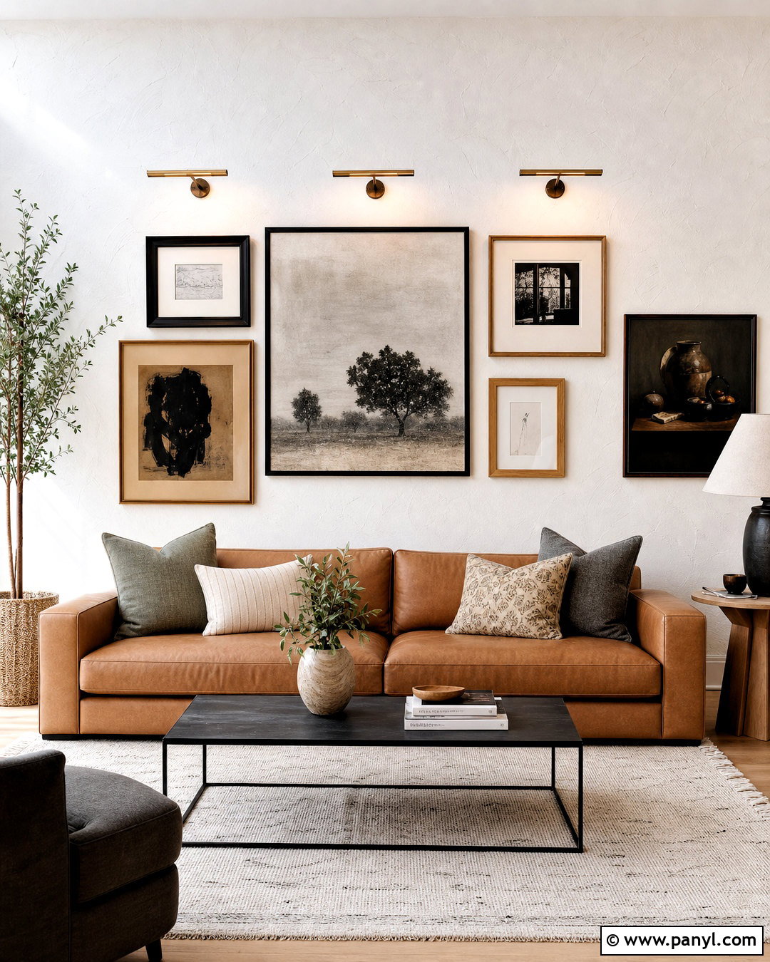 White Layered Matte Gallery Wall - 20 white wall paint texture ideas