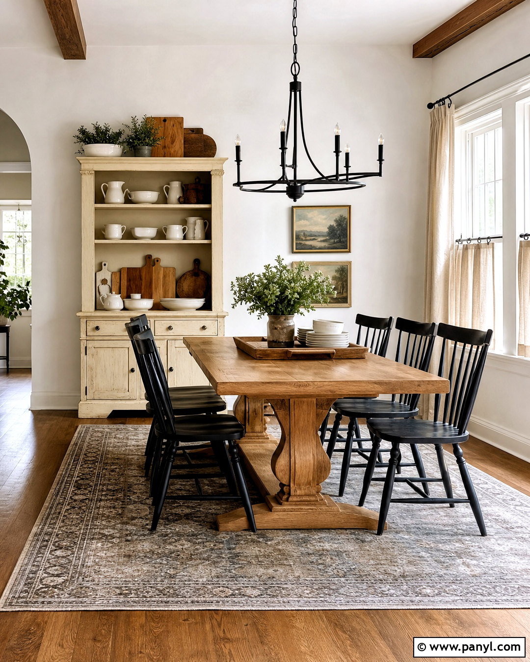 White Limewash Farmhouse Dining Room - 20 white limewash walls