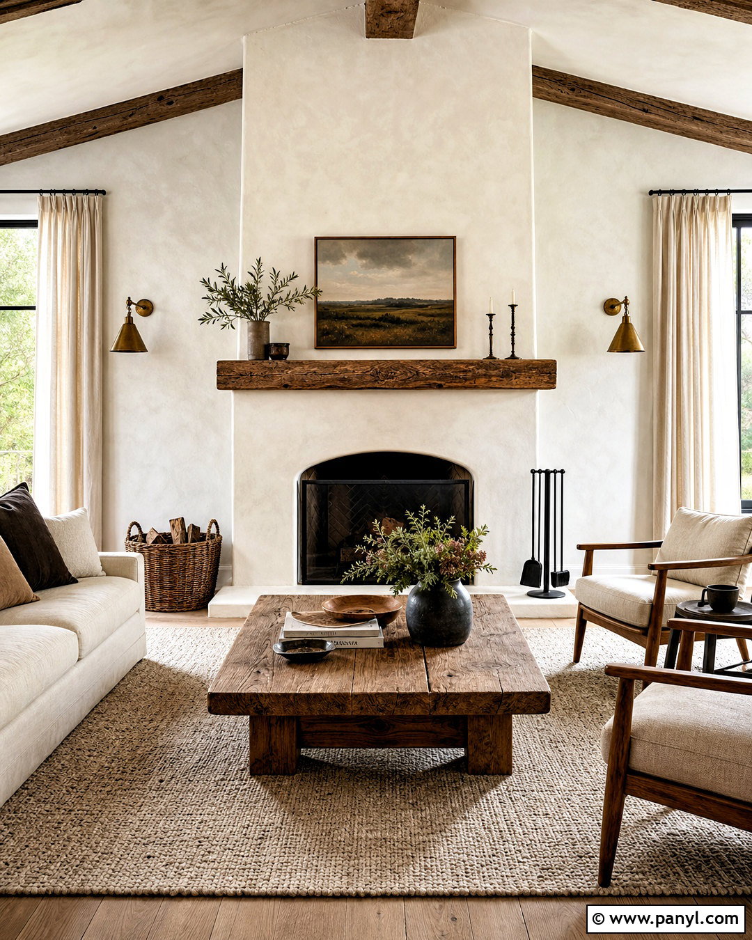 White Limewash Fireplace Living Room - 20 white limewash walls