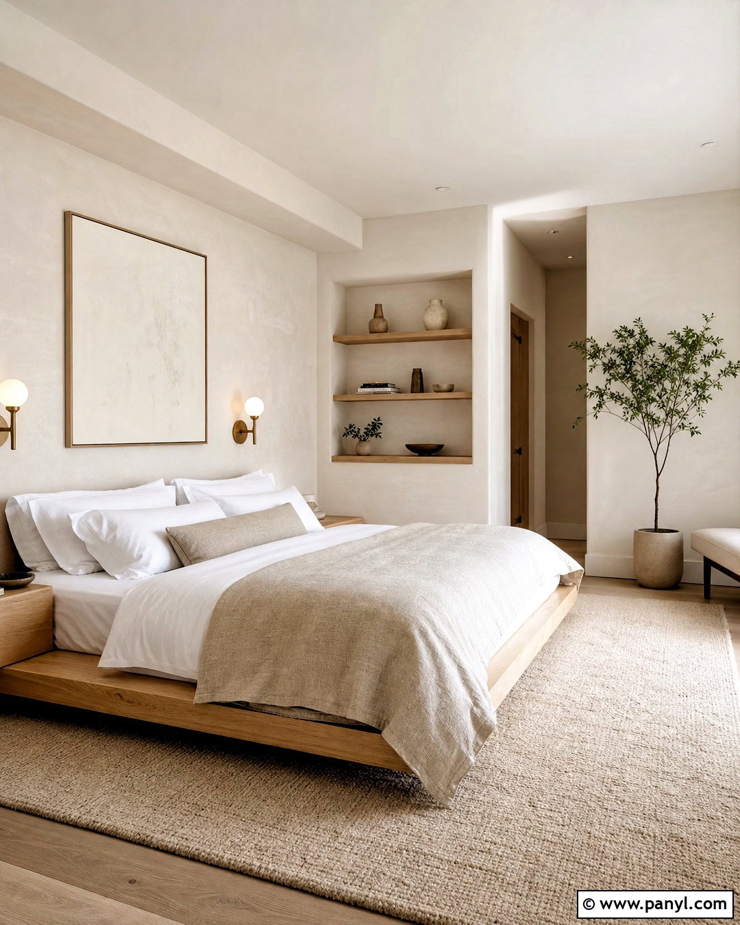 White Limewash Minimalist Bedroom - 20 white limewash walls