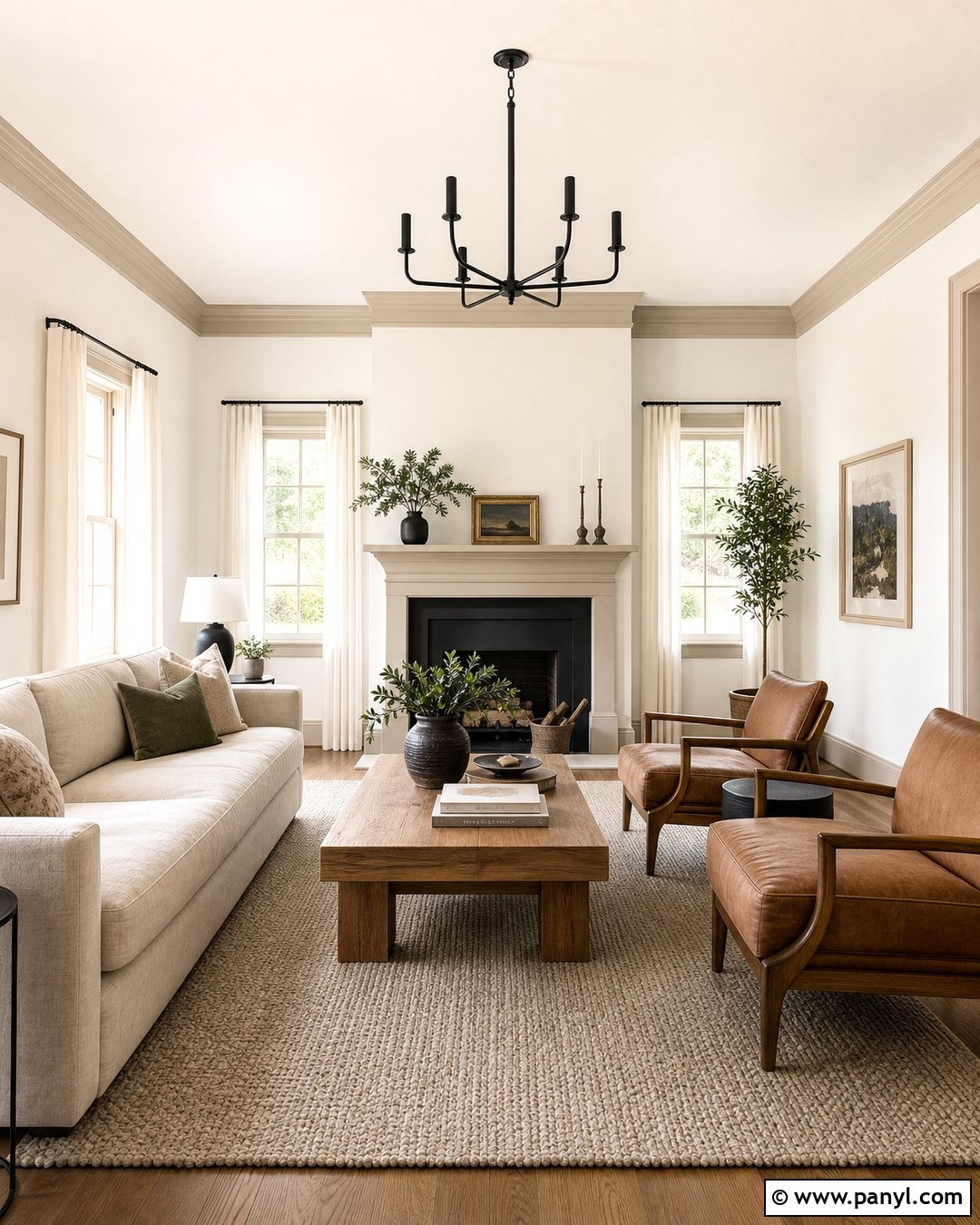 White Living Room With Beige Trim - 25 White Walls With Beige Trim Ideas