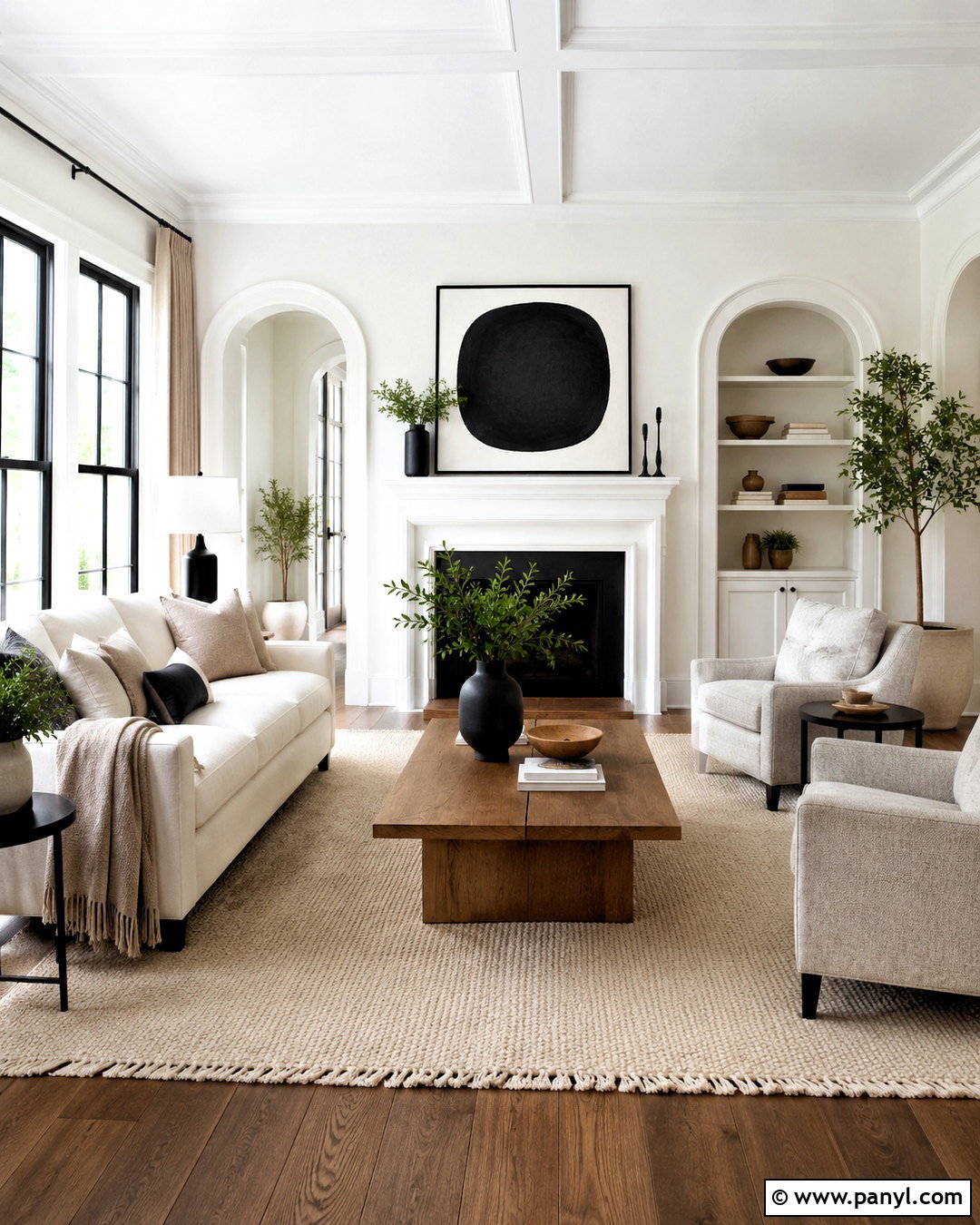White Living Room With Dark Wood Floors - 20 living room designs dark floors