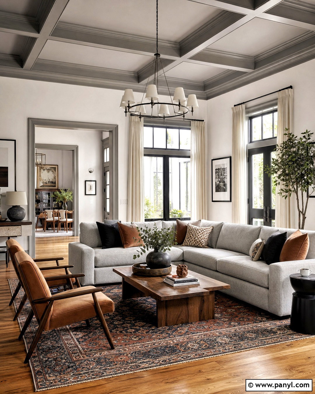 White Living Room With Grey Painted Trim - 20 grey paint living room ideas