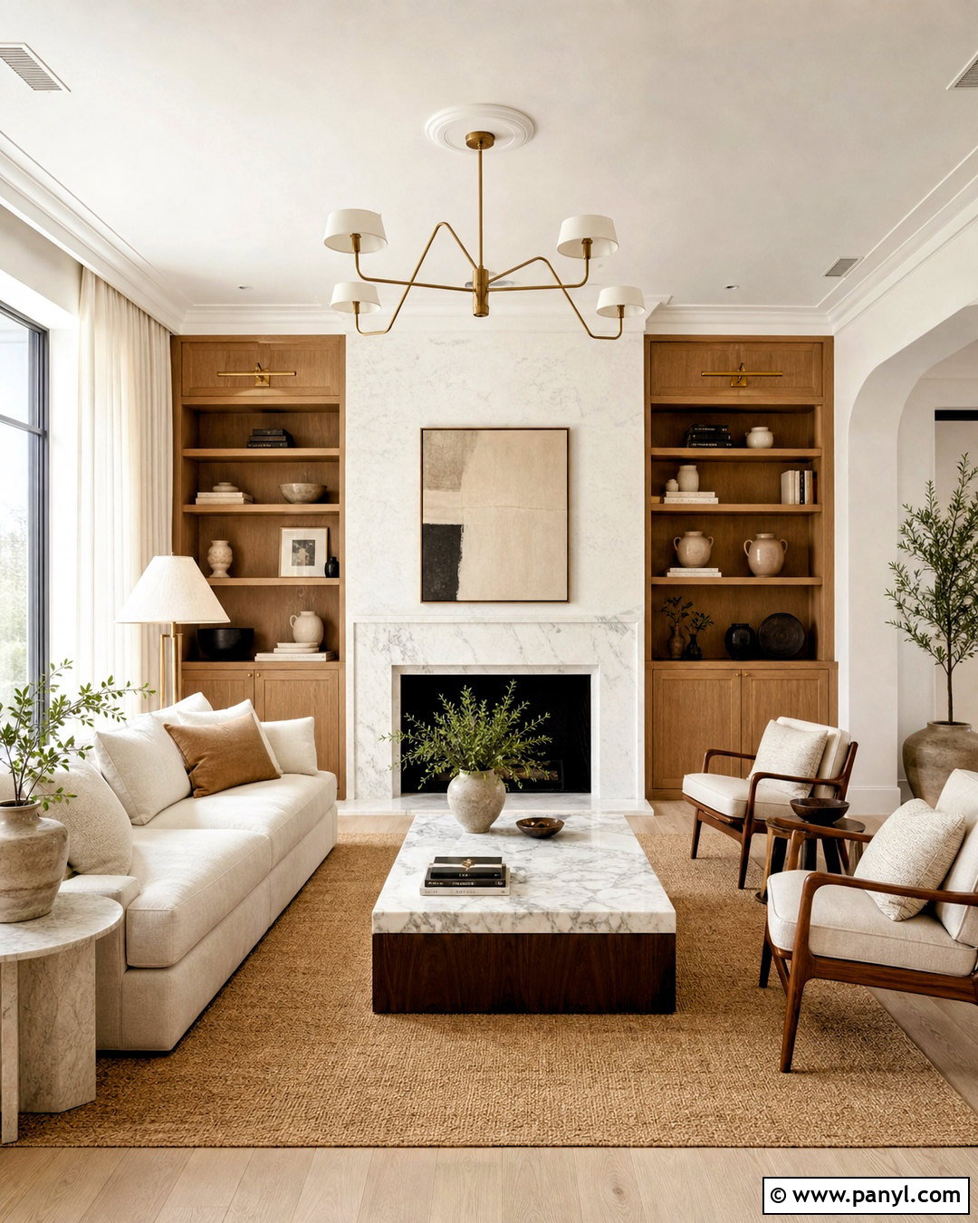 White Marble And Wood Living Room - 20 white marble living room ideas