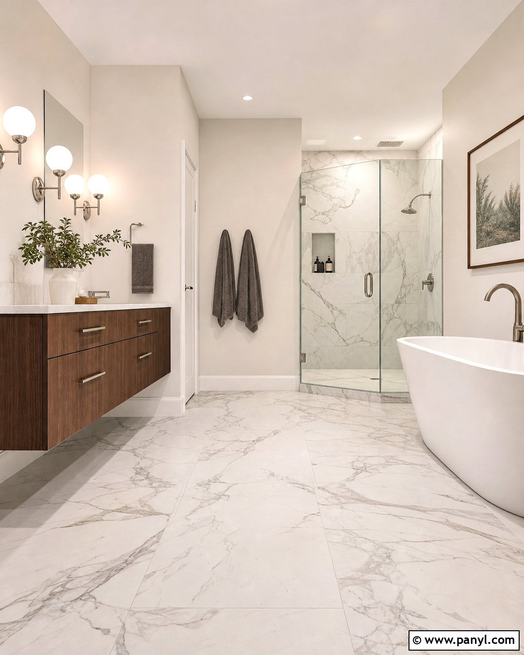White Marble Look Floor Tile - 20 floor tile design modern ideas