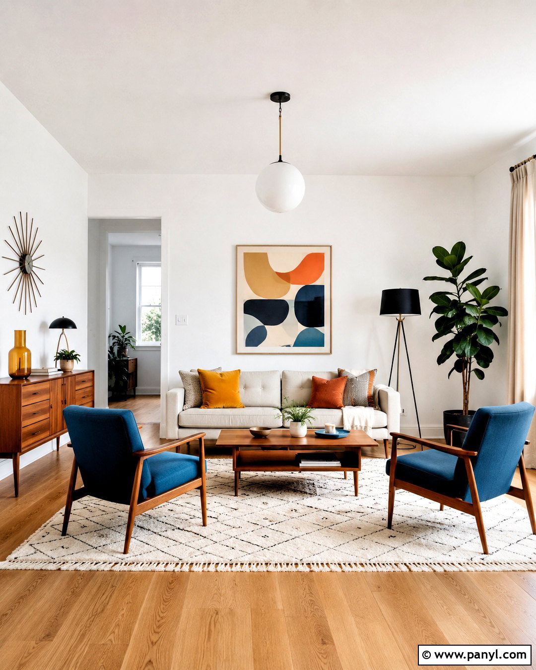 White Mid Century Modern Living Room - 20 mid century modern living room ideas