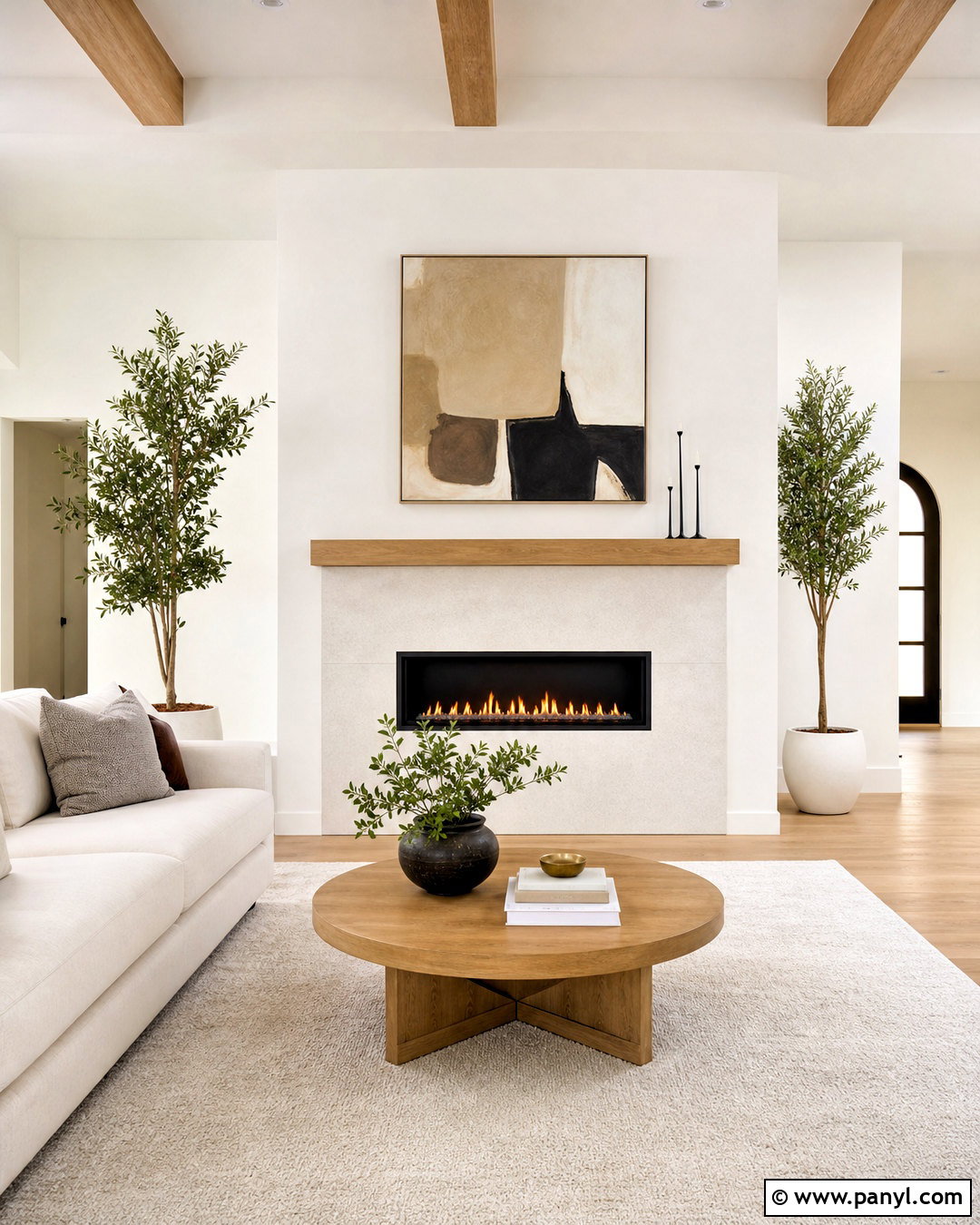 White Minimalist Fireplace Wall - 20 flat fireplace wall ideas